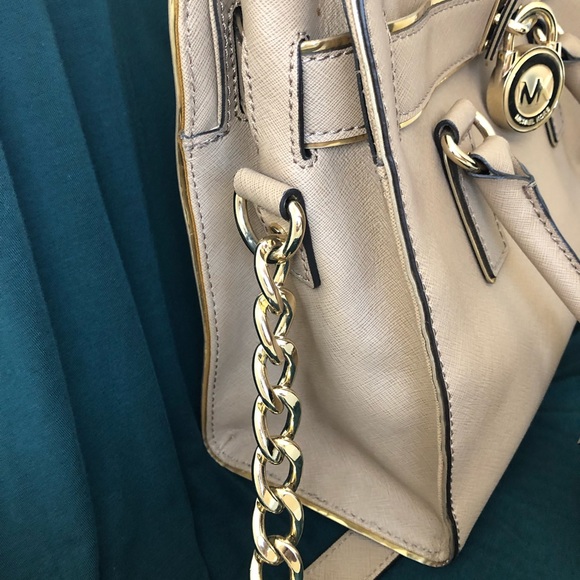 Khaki Michael Kors Hamilton Satchel - Picture 5 of 6